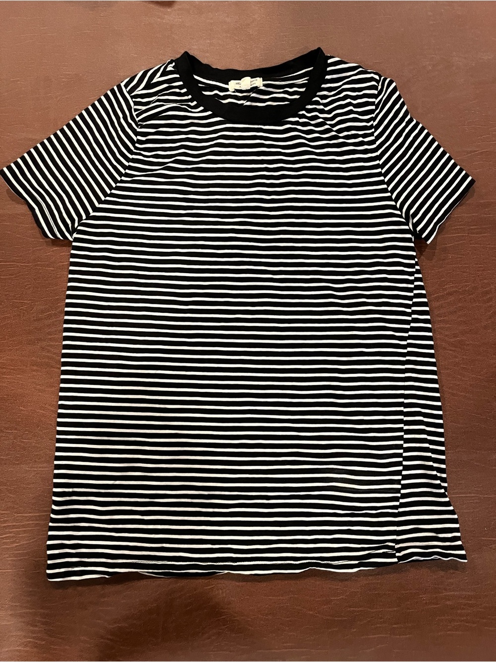 Heart & Hips Black and White Striped Crewneck Tee